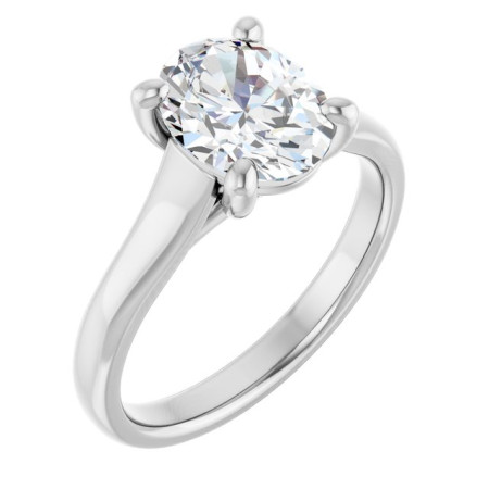 Luciana Lab Grown Diamond Ring | 2 Carat Oval Diamond Solitaire Engagement Ring ST244DLO