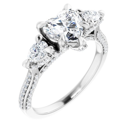Lucille 1 Carat Heart Diamond Three-Stone Engagement Ring ST213DNH