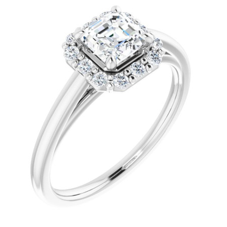 Lucy 0.75 Carat Asscher Diamond Halo-Style Engagement Ring ST038DNA