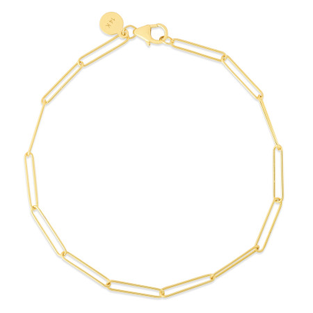 2.7mm Lungo Paperclip Chain Bracelet for Men & Women | 14K Yellow Gold | Lobster Clasp HD5132
