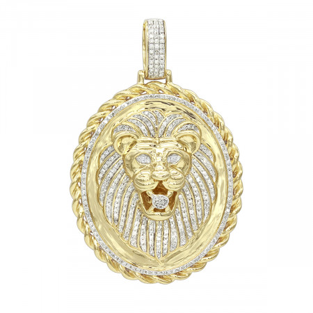 LUXURMAN Medallion 14K Gold Real Diamond L... 406897