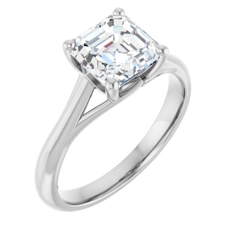 Mabel Lab Grown Diamond Ring | 2 Carat Asscher Diamond Solitaire Engagement Ring ST226DLA
