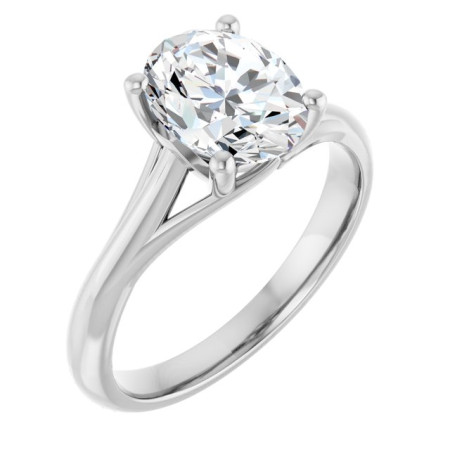 Mabel Lab Grown Diamond Ring | 2 Carat Oval Diamond Solitaire Engagement Ring ST226DLO