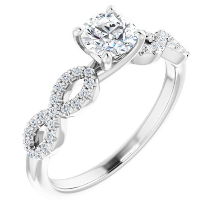 Madeline 0.5 Carat Round Diamond Infinity-Inspired Engagement Ring in White color  ST156DNR