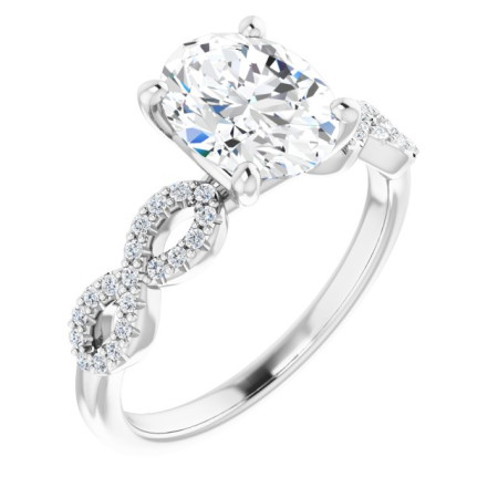 Madeline Lab Grown Diamond Ring | 2 Carat Oval Diamond Infinity-Inspired Engagement Ring in White color  ST156DLO
