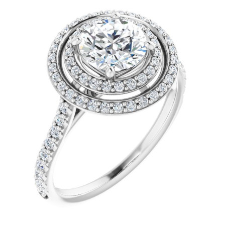 Maggie 1 Carat Round Diamond Double Halo-Style Engagement Ring ST220DNR