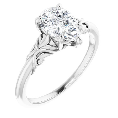 Magnolia Lab Grown Diamond Ring | 2 Carat Pear Diamond Solitaire Engagement Ring ST119DLP