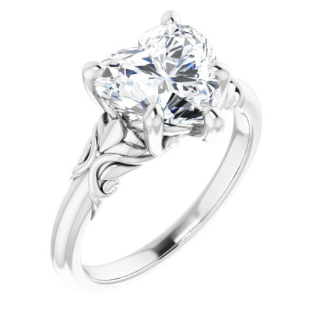 Magnolia Lab Grown Diamond Ring | 3 Carat Heart Diamond Solitaire Engagement Ring ST119DLH