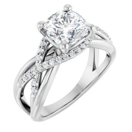 Margot 2 Carat Cushion Diamond Accented Engagement Ring ST148DNC