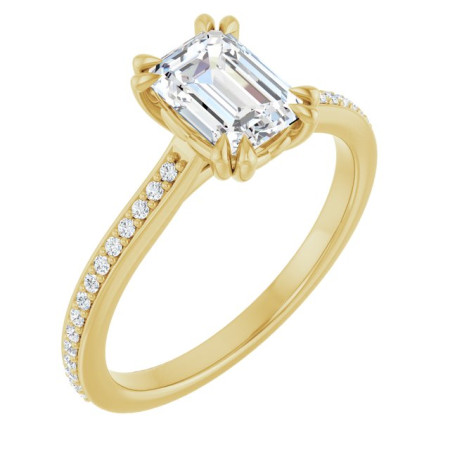 Mariana 1 Carat Emerald Diamond Solitaire Engagement Ring in Yellow color  ST191DNE
