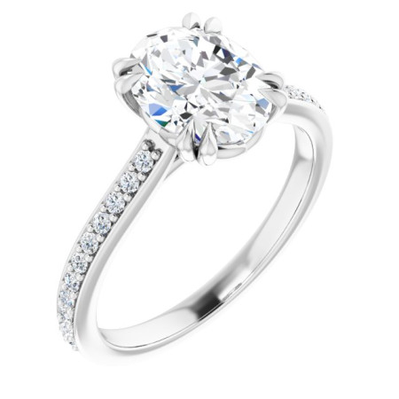 Mariana Lab Grown Diamond Ring | 2 Carat Oval Diamond Solitaire Engagement Ring ST191DLO