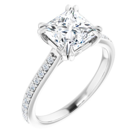 Mariana Lab Grown Diamond Ring | 2 Carat Square Diamond Solitaire Engagement Ring ST191DLS