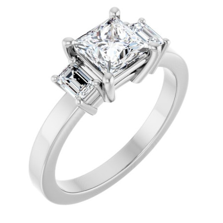 Marley 1 Carat Square Diamond Three-Stone Engagement Ring ST210DNS