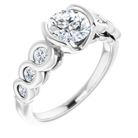 Mckenna 1 Carat Round Diamond Bezel-Set Engagement Ring ST217DNR