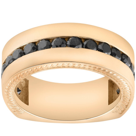 Men's 10k or 14k Gold Black Diamond Ring l 2.6ct  HD3601