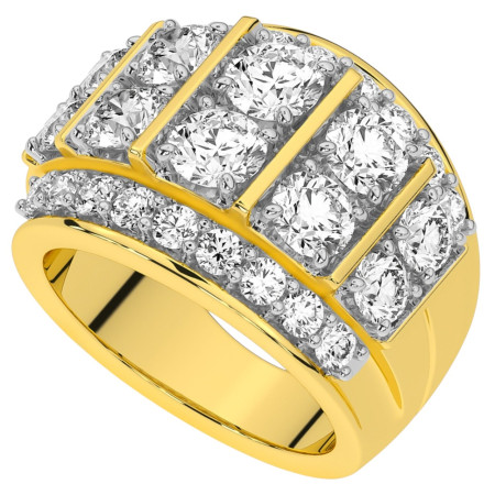 Men's 10k or 14k Gold Lab Grown Round Diamond Ring l 7ct l G, VS HD3399