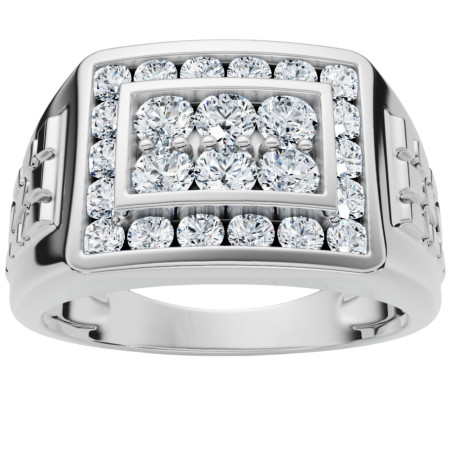 Men's 10k or 14k White Gold Round Diamond Ring l 0.95ct l G-H  HD3530