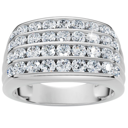 Men's 10k or 14k White Gold Round Diamond Ring l 2ct l G-H  HD3559