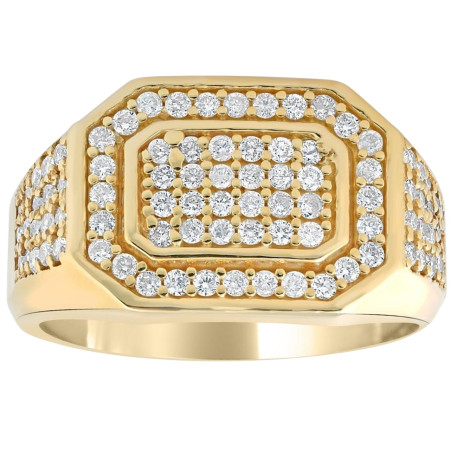 Men's 10k or 14k Yellow Gold Round Diamond Ring l 0.95ct l G-H  HD3474