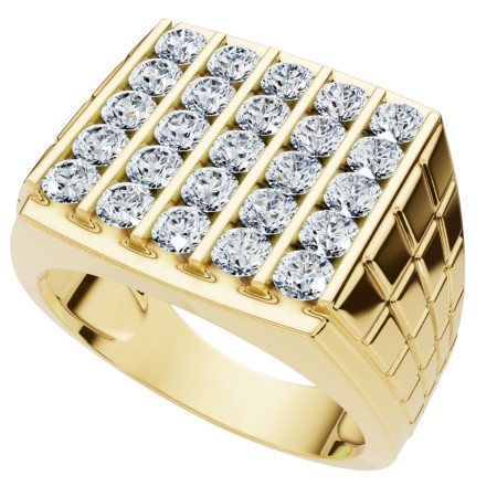 Men's 10k or 14k Yellow Gold Round Diamond Ring l 2ct l G-H  HD3623