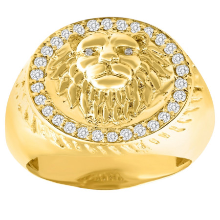 Men's 10k or 14k Yellow,White Gold Round Diamond Pinky Ring l 0.38ct l H-I  HD3631