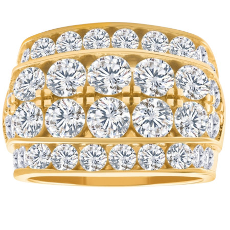 Men's 10K or 14K Gold Lab Grown Round Diamond Ring l 6.76ct l G, VS in Yellow color  HD3412