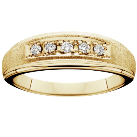 Men's 10K or 14K Yellow Gold Round Diamond Wedding Ring l 0.15ct l G-H  HD3487