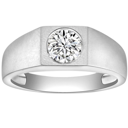 Men's 10K or 14K Yellow,White Gold Diamond Wedding Ring l 1ct l G-H in White color  HD3469
