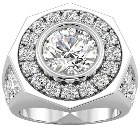 Men's 10k or 14k Gold Lab Grown Round Diamond Pinky Anniversary Ring l 8.5ct l G, VS in White color  HD3388