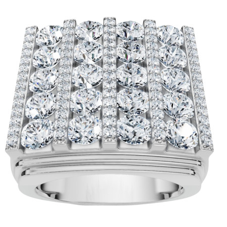 10K or 14k Gold Round Diamond Wedding Ring l 6.95ct l G-H for Men in White color  HD3626