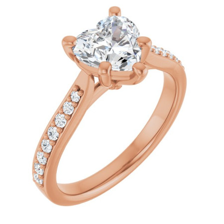 Mia 1 Carat Heart Diamond Solitaire Engagement Ring in Rose color ST073DNH