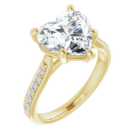 Mia 4 Carat Heart Diamond Solitaire Engagement Ring in Yellow color  ST073DNH