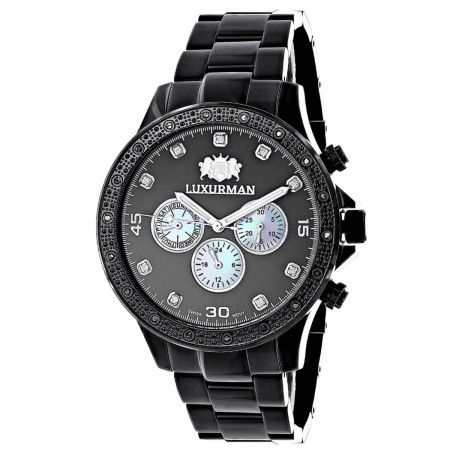 Midsize Men's Black Diamond Watch by Luxur... 967701