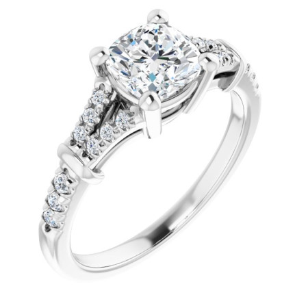 Milani 1 Carat Cushion Diamond Accented Engagement Ring ST183DNC