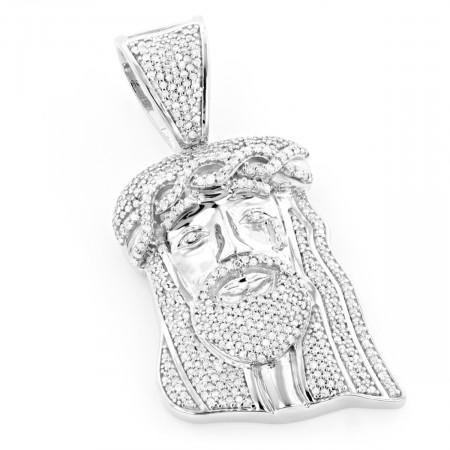 Mini Diamond Jesus Head Pendant 1ct 10K Go... 406730