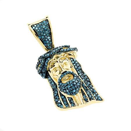 Mini Diamond Jesus Head Pendant Solid 10K ... 100419