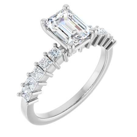 Miriam 1 Carat Emerald Diamond Accented Engagement Ring ST204DNE