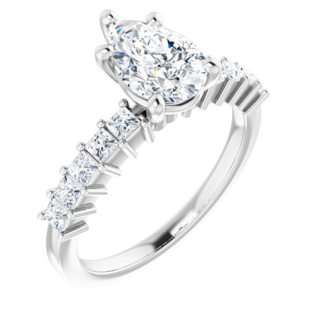 Miriam Lab Grown Diamond Ring | 2 Carat Pear Diamond Accented Engagement Ring ST204DLP