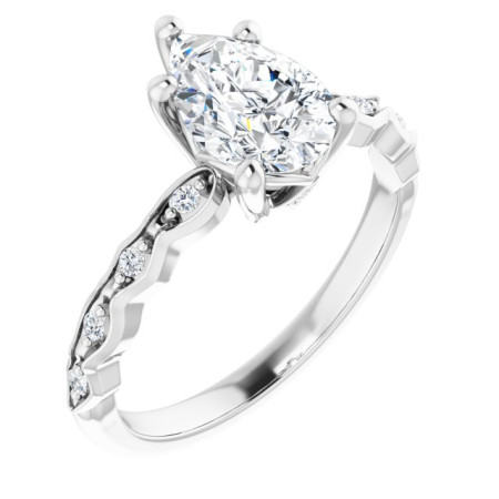 Molly Lab Grown Diamond Ring | 2 Carat Pear Diamond Accented Engagement Ring in White color  ST153DLP