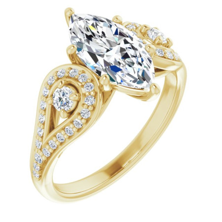Mya Lab Grown Diamond Ring | 2 Carat Marquise Diamond Vintage-Inspired Engagement Ring ST222DLM