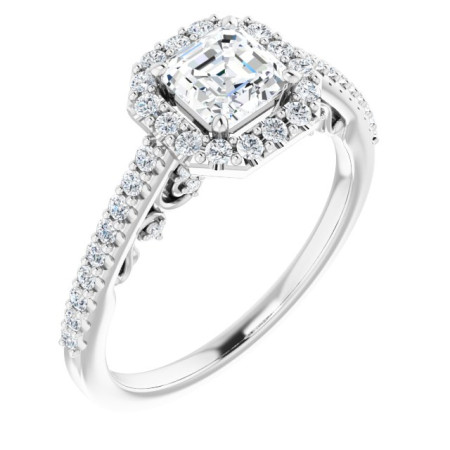 Natalie 0.75 Carat Asscher Diamond Halo-Style Engagement Ring ST080DNA