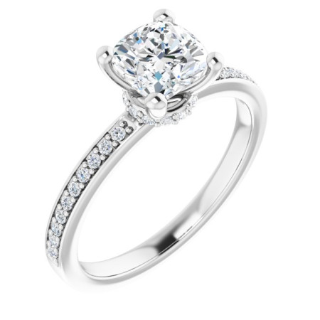 Nicole 1 Carat Cushion Diamond Accented Engagement Ring ST232DNC