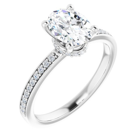 Nicole 1 Carat Oval Diamond Accented Engagement Ring ST232DNO