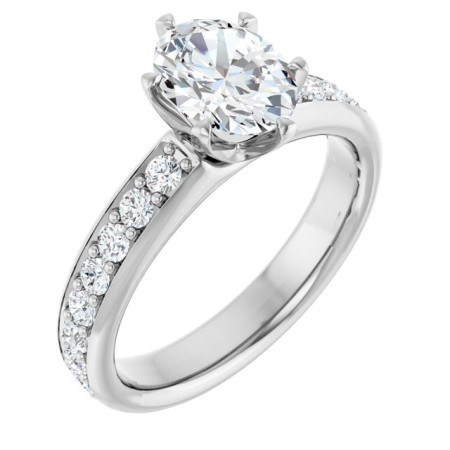 Noa 1 Carat Oval Diamond Solitaire Engagement Ring in White color  ST254DNO