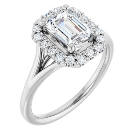 Noelle 1 Carat Emerald Diamond Halo-Style Engagement Ring ST168DNE