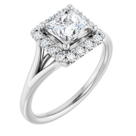 Noelle 1 Carat Square Diamond Halo-Style Engagement Ring ST168DNS