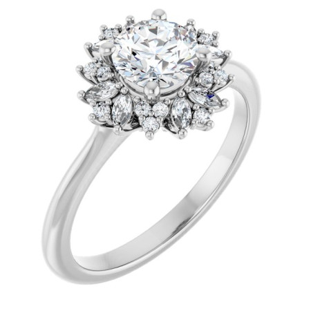 Norah 0.75 Carat Round Diamond Halo-Style Engagement Ring ST147DNR