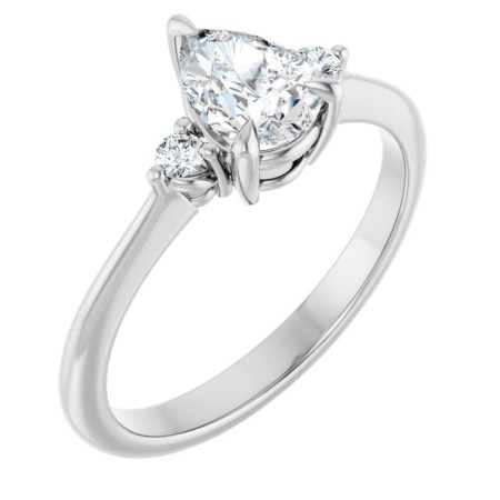 Oakley 0.75 Carat Pear Diamond Side Stone Engagement Ring ST122DNP