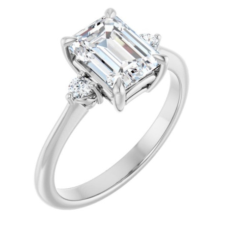 Oakley 2 Carat Emerald Diamond Side Stone Engagement Ring ST122DNE