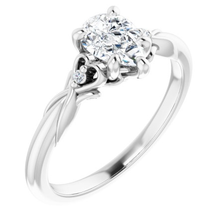 Olive 0.75 Carat Pear Diamond Accented Engagement Ring ST123DNP
